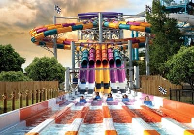 Toboggan aquatique multipiste